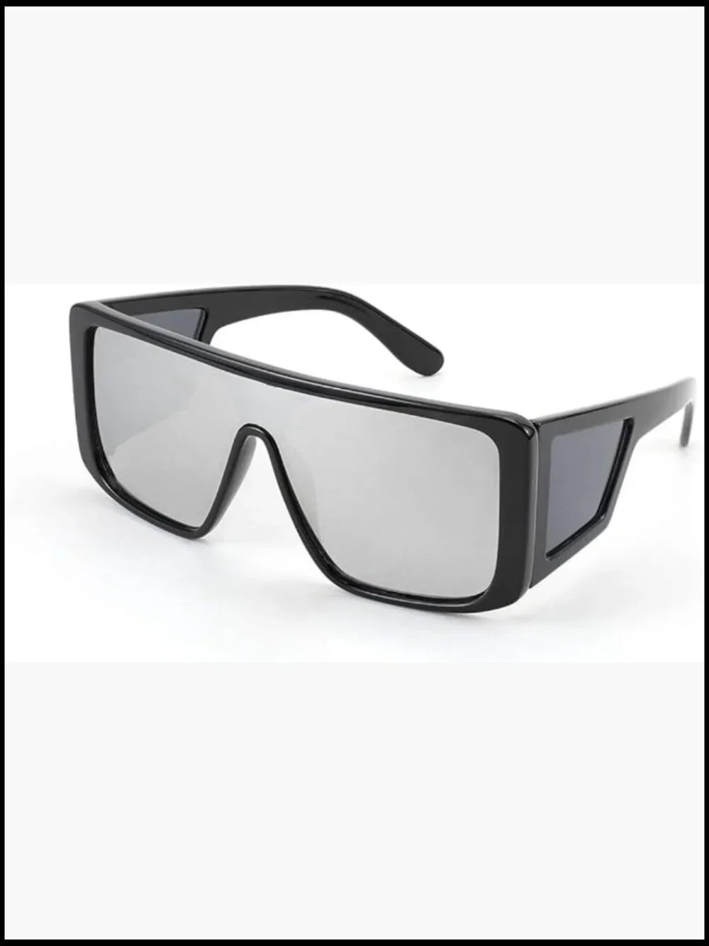 Rectangle Oversized Shield Sunglasses Futuristic Flat Top One Piece